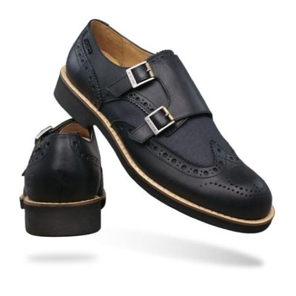 G-Star RAW ETON Monk Black Leather with Denim BNWT